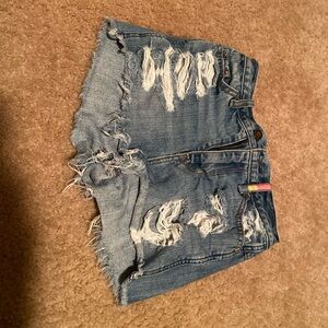 Hollister Blue Distressed Jean Shorts